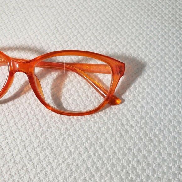 New Betsey Johnson +1.50 Cat Eye Reading Glasses Orange Frame Pinup Retro - Picture 2 of 4